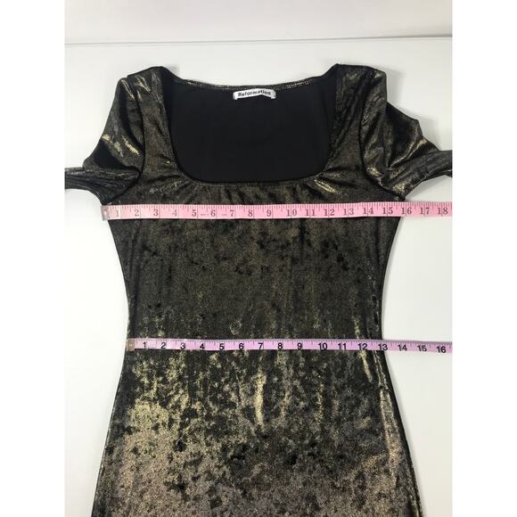 Reformation Wahl Gold Metallic Mini Dress Square Neck Formal Date Night Holiday - Picture 10 of 10